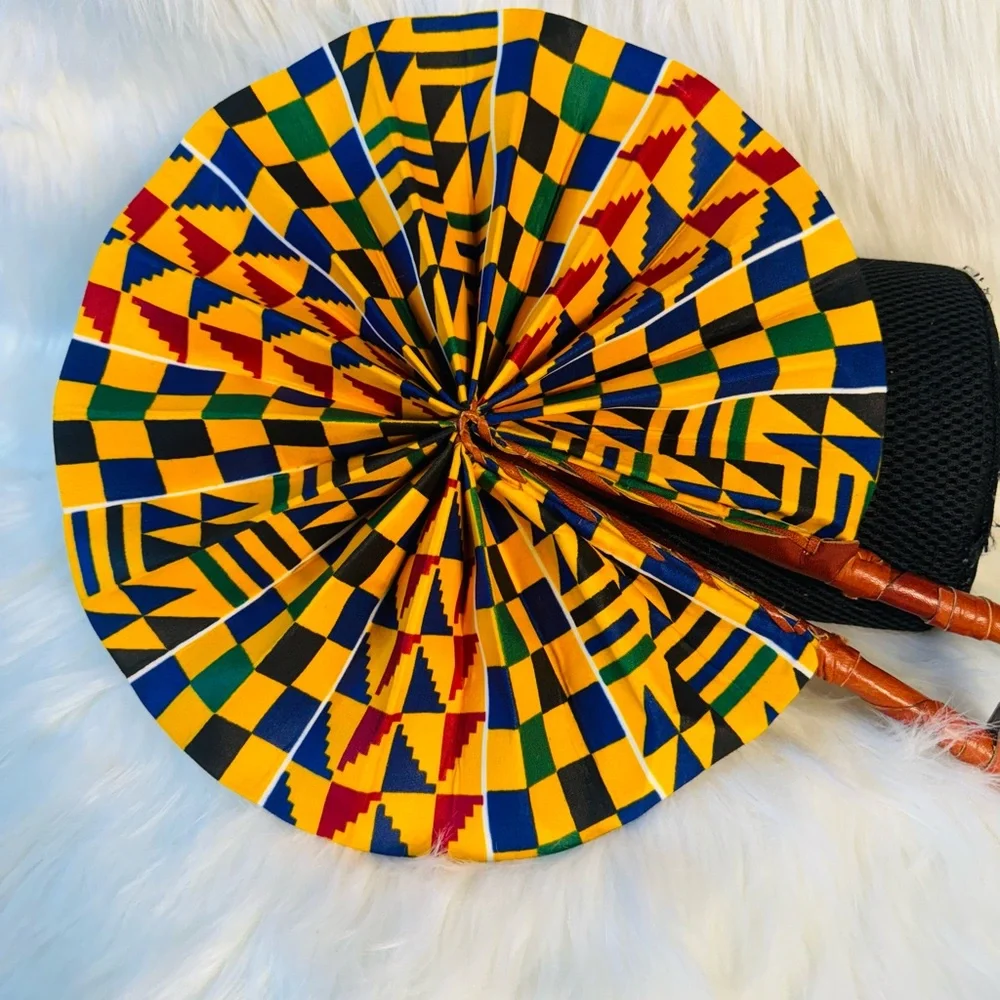 Multicolor Leather Wrapped Fan - Picture 5 of 5